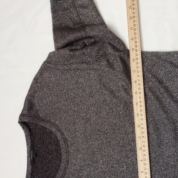 Frnch Womens Sweater Sz M/L Grey Sparkly Short Sleeve Dressy Blouse Top - Picture 7 of 8
